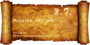 Muzsika Tádé névjegykártya